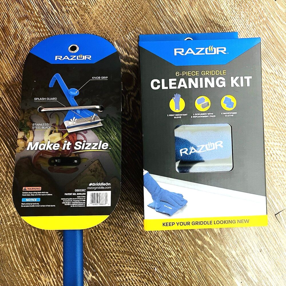 Razor Griddle Scraper AND 6-Piece Griddle Cleaning Kit - Brand New